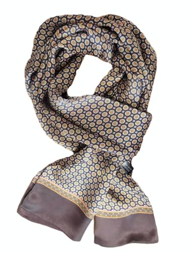 Pupatuch Herrhalsduk 100 % silke vintage halsduk mönster sidenscarf herr halsduk, 1 st, one size