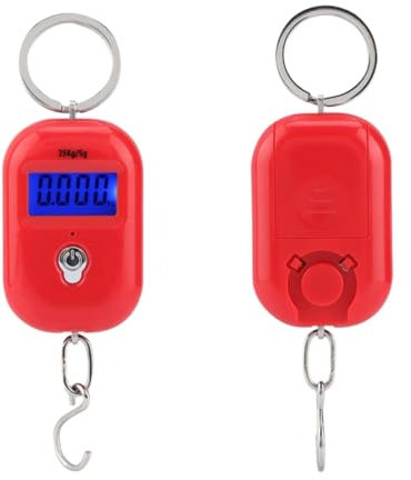 2 Stück Kranwaage, 25 kg/5 g, digitale Hängewaage, Mini-Elektronikwaage mit Hakentasche, Schlüsselanhänger und Hintergrundbeleuchtung für den Bauernhof zu Hause