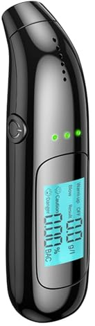 HUFACAI Alcolometro Professionale con Batteria USB, misuratore di Alcol, con Display Digitale LCD Blu, mouthpieces Inutile, etilometro per Uso a casa o alle Feste