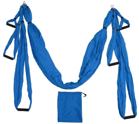 Jwthee Aerial Yoga-Schaukel-Set, Yoga-Hängematten-Hängeschaukel, Aerial Yoga-Schaukel-Set, Deckenmontage-Zubehör, Polyester-Baumwolle, verstellbar, verbessert die Flexibilität, (Dunkelblau)
