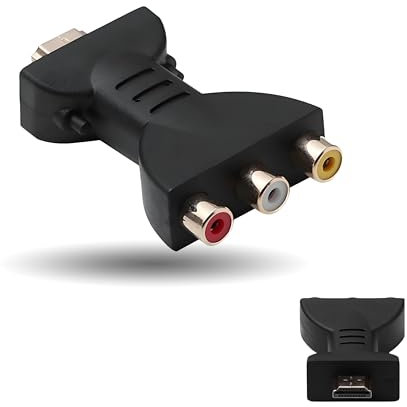 Convertidor HDMI a AV RGB RCA, adaptador HDMI a 3 RGB, interfaz chapada en oro, rojo, blanco, amarillo, adaptador de video AV de alta definición, adaptador RWY macho hembra compatible con