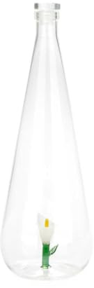 Balvi Bottiglia Botanical Lily Colore Bianco Fatto a Mano in borosilicato Vetro 1 L