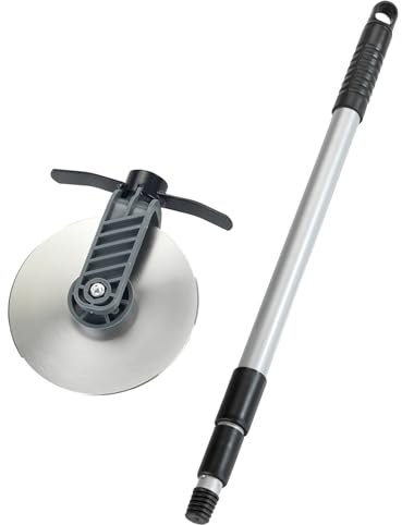 Maximex Rasenkantenroller Cut mit Teleskopstiel, Gerade Rasenkanten, Ausziehbar, Schnittschutz, Ø 15 cm Schneidblatt, Rostfreier Edelstahl, 6 x 73-138 x 16 cm