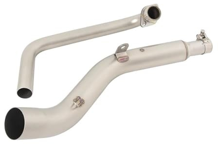 HETEVSCCK Silencieux D'échappement pour Zontes ZT125 U1 G1 Z1 Z2 2021 2022 51mm Tuyau D'échappement Avant Moto (Argent)