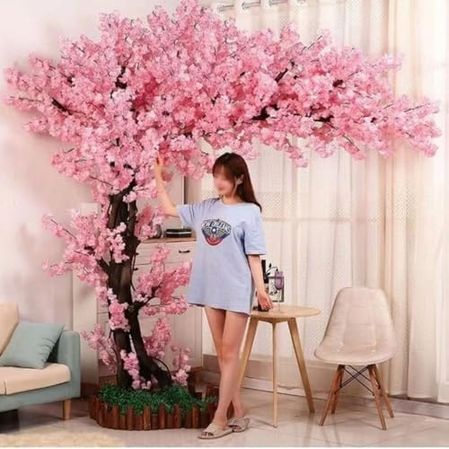 Ciliegio Artificiale, Grande ciliegio simulato, ciliegio in Fiore, ciliegio Giapponese Rosa Artificiale, per casa, Ufficio, Camera da Letto,08,180×120cm