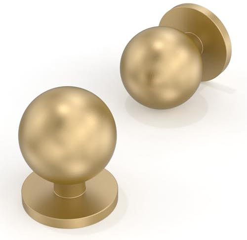 Asimerdeco 10 Pack Champagne Bronze Cabinet Knobs 22mm Round Kitchen Solid Zinc Alloy Drawer Knobs