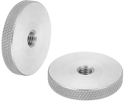 QUARKZMAN 2 Stk M6 Flache Rändelmuttern 304 Edelstahl Verstellmuttern | Befestigungselemente, Flachkopf, Diamantgerändelt, Durchgangsloch, Für Elektronik Maschinen, D30 x H5mm