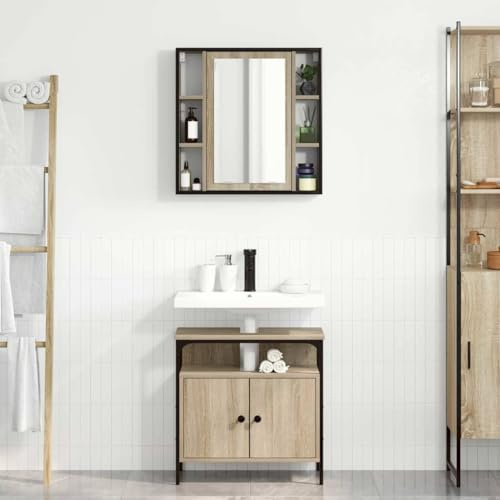 Frdhee Mobile Con Lavabo Lavatoio Moderno, Set di mobili per il bagno 2 pcs Marrone 60 x 30 x 60 cm Mobiletti Bagno per Articoli Da Toilette, Vanity Area Di Lavaggio