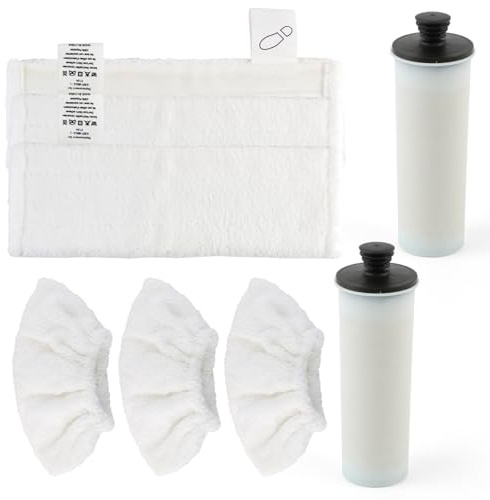 Set Cartucho de Filtro Descalcificador para Karcher SC3 Limpiador a Vapor con Juego de Paños/Mopa