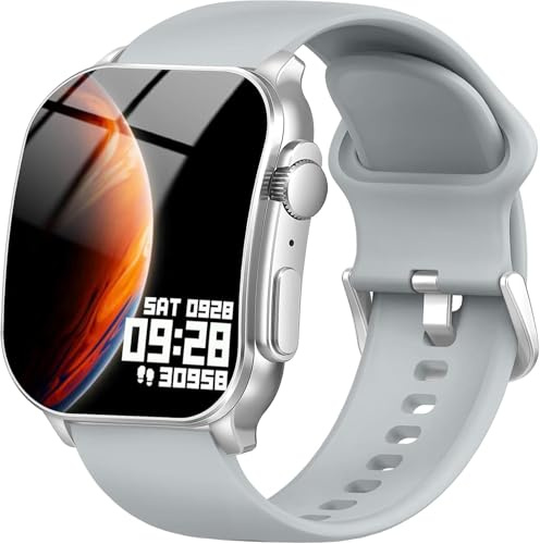 Smart Watch, Bluetooth Calling Fitness Watch, 2.01 AMOLED Screen, Gray | Bluetooth Call, Heart Rate/Sleep/Stress Monitor, Long Battery Life, IP68 Waterproof Activity Tracker, Sports Smartwatch