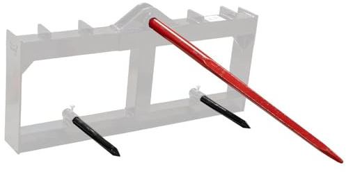 Mytee Products 49 Hay Bale Spear with 17 Stabilizer Attachment (Pair) - Quick Attach Bale Forks Attachment for Tractors, Skid Steer, Loaders & Telehandlers, Cranes