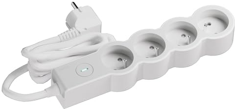 LEGRAND | Rallonge multiprise 4x2P+T avec Interrupteur Lumineux, Cordon 3m, Usage intérieur, Blanc