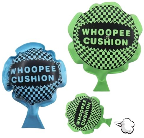 NCXFTP 2PCS Whoopie Cushion Self Inflating, Classic Whoopee Cushion Toy for Prank Entertainment, Two Different Sizes Fart Bag with Green and Blue Colors, Ideal for Party Favors and Social Gatherings