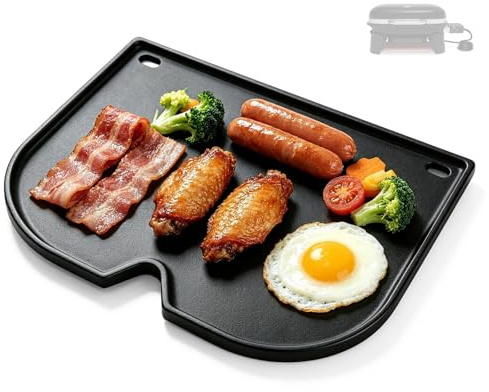 Plaque de barbecue en fonte de 28,5 x 21 cm pour barbecue électrique Weber Lumin Compact, accessoire de barbecue électrique résistant à la chaleur, poêle de rechange pour Weber Lumin Compact portable