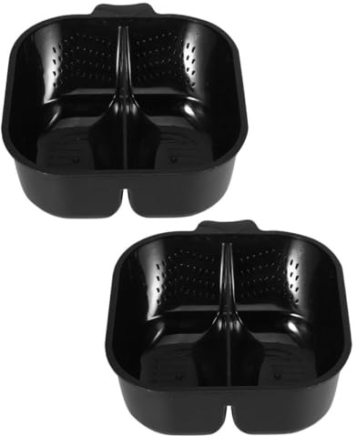 IMIKEYA Bols de Teinture Capillaire Réutilisables Lot de 2 Noirs en Plastique avec Compartiments, Grosse Capacité Mélange Facile des Couleurs pour Salon ou Usage Domestique