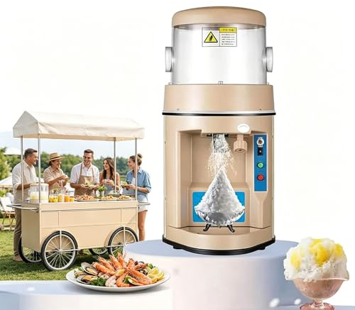Tritaghiaccio Elettrico Da 440 W Con Pulsante Di Arresto Quantitativo | Timer Da 1 E 2 Minuti, Sis-tema Anti-Trabocco Manuale per Evitare Fuoriuscite, Tritaghiaccio Professionale
