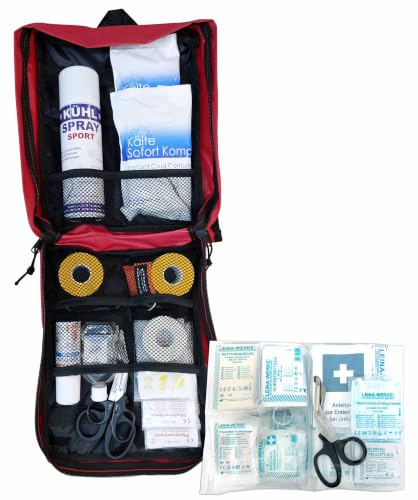 Erste-Hilfe-Rucksack S2 PLUS mit aktueller DIN 13157 + Sport-Ausstattung inkl. Sprühpflaster