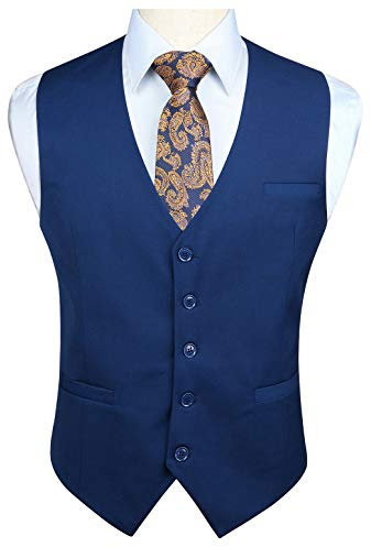 HISDERN Chaleco formal de fiesta de boda para hombres Chaleco