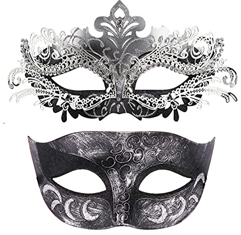 Coddsmz Couple Masquerade Mask Set Venetian Party Mardi Gras Halloween Costume Fancy Dress Mask for Women Men