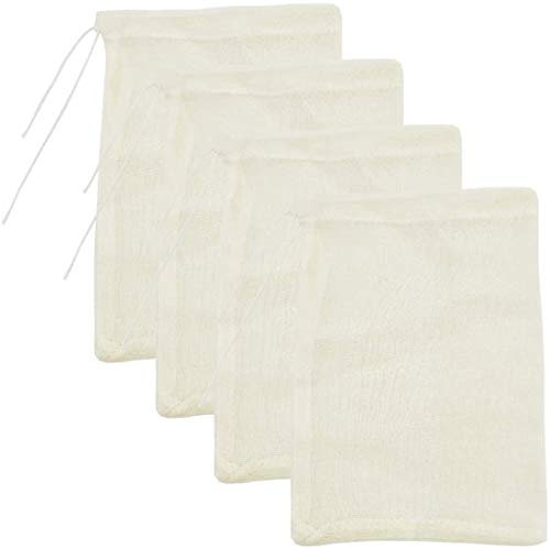 AOUXSEEM 4 Pack Cheesecloth Bags for Straining,Reusable Cold Brew Coffee Cheese Cloths Strainer,Large Nut Milk Tea Juice Bag,100% Natural Cotton Fine Mesh Filter Bags(X-Small,4x6)