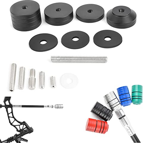 wolfman Bogenschießen Bogenstabilisator Gewichtssatz 9 Unze Edelstahl Stabilisatorgewicht Schraube 1/4 5/16 Ausgleichsstange Stoßdämpfung Gegengewicht für Recurvebogen Compoundbogen