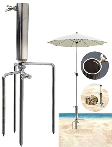 Schirmständer Erdspieß,Rasendorn für Sonnenschirm,Sonnenschirm Erdspiess Metall Ø26mm,Schirmständer Strand,Sonnenschirmstander strand,Abnehmbarer Sonnenschirmhalter Strand,für Angeln,Garten,Strand