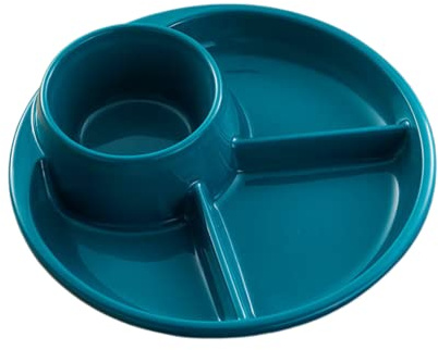 SPORTARC Assiettes à dîner en plastique séparées avec 3 compartiments pour le contrôle des portions - Assiettes de régime pour la maison, les enfants et les adultes F