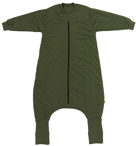 schlummersack Baby Schlafsack mit Füßen ganzjährig 2.5 Tog 70 cm Olive | Schlafsack mit Beinen und verlängerten Bündchen für eine Körpergröße von 70-80cm | Ganzjahres Schlafsack Baby mit Ärmel