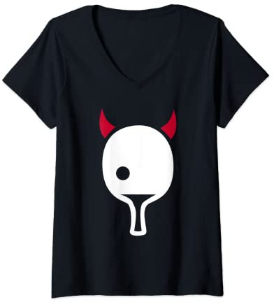 Damen Lustiges Tischtennis Shirt Geschenk Tischtennis T-Shirt mit V-Ausschnitt