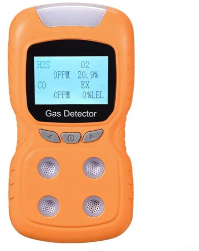 1PCS 4 In 1 Gas Detector O2 H2S CO EX Multi Gas Analyzer Toxic Gas Monitor Tool -orange
