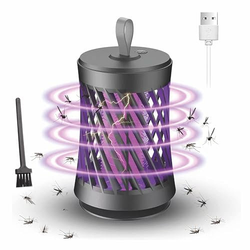 Mr. Insektenfrei 2 in 1 efficace insetticida elettrico – cattura zanzare senza fili con batteria e cavo di ricarica – lampada antizanzare ad alta efficacia, trappola per zanzare innovativa e forte