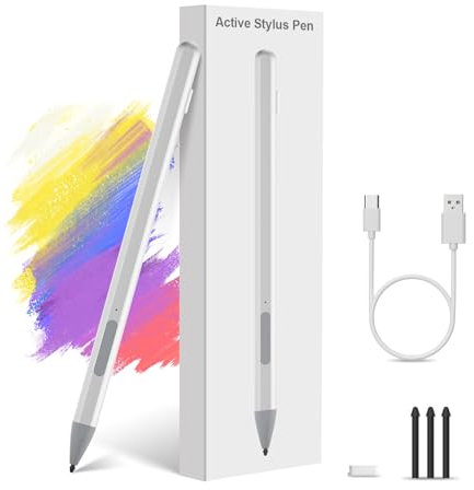 Surface Pen für Surface Pro 11/10/9/8/7/6/5/4/3/X, Surface Go 4/3/2/1, Surface Laptop/Studio/Book 4/3/2/1 Surface Stift, mit Palm Rejection und USB C Aufladung, 4096 Druckstufe