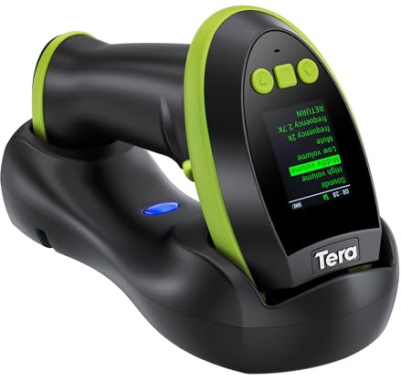 Tera Wireless 1D 2D QR Barcode Scanner: Digitaler Einstellungsbildschirm Anzeige Barcode Scann Extra Schnelle Scan-Geschwindigkeit Bluetooth 2.4G Wireless & USB Wired Handheld Image Bar Code Reader