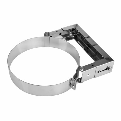 Edelstahl Kaminrohr Wandhalter Rohrhalter Halterung Ofenrohr Doppelwandiges Rohr Rauchrohr Schornstein Abgasrohr Doppelwandig Isoliert Wandstärke 0,6mm (150/220mm, Wandhalter 50-100mm)