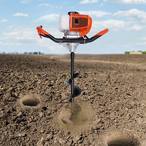 Post Hole Auger 52cc 2.3HP 2-Stroke Single Cylinder Gas Powered Earth Auger Post Hole Digger Borer Fence Ground (only Motor