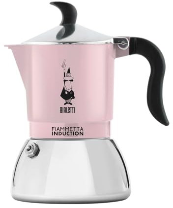 Bialetti Fiammetta Induction Coffee Maker, 2 Cups (100 ml), All Hobs, Elegant Design, Pink