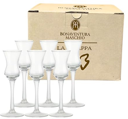 Bonaventura Maschio La Grappa 903 - Bicchieri Grappa Originali La Grappa 903 - Bicchieri Amaro - Bicchierini Liquore in Vetro - 6 Pezzi