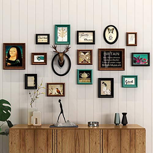 Bilderrahmen Collage Set Großes Fotorahmen-Collage-Wandset aus Holz | Kombinationsrahmen für mehrere Bildergalerien | Bilderrahmen organisieren für Wohnzimmer, Treppenhaus, Hintergrund, Wanddekoratio