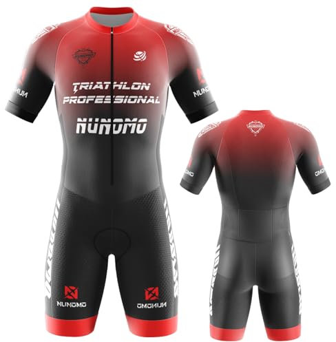 Cykeltröja Herr Kortärmad Sommar Set, Cykling Body Herr, One-Piece Kostym Premium Vaddering Tävling Vadderade Shorts, Triathlon Träningsoverall (TYPE-1,2XL)