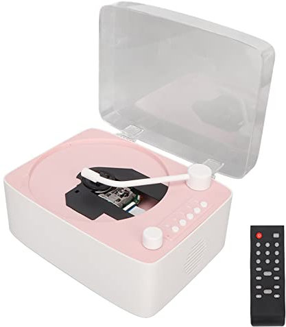 CD Player, Bluetooth Portable Record Player, Supports AUX USB CD Music Player with Remote Control & Dust Cover, Retro CD Player with HiFi Sound Speakers