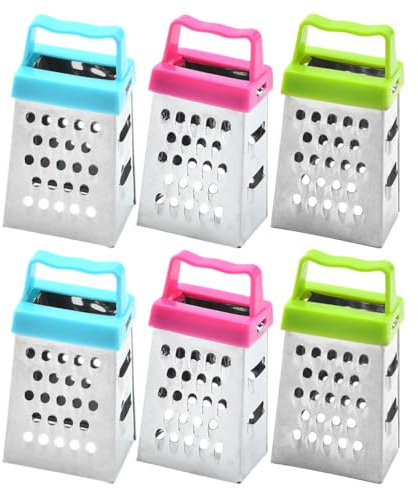 MAGICLULU Mini Cheese Grater: 6pcs Stainless Steel Small Box Graters Kitchen Slicer Ginger Mini Zester Vegetable Grater Food Shredder For Kitchen Lemon Zester