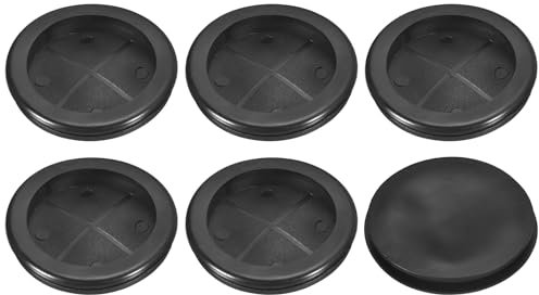 sourcing map 6Pcs Rubber Grommets 2-6/8 (70mm) Drill Hole, 2-2/4 (61mm) ID Single Sided Hole Plugs Ring Gasket for Firewall Cable Wire Protecting, Black