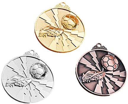 TOGEVAL 2stücke Fußball-auszeichnung Medaillen Aus Zinklegierung Goldene Sportmedaille Für Wettkämpfe Ohne Lanyard Für Sportveranstaltungen Und Wettbewerbe