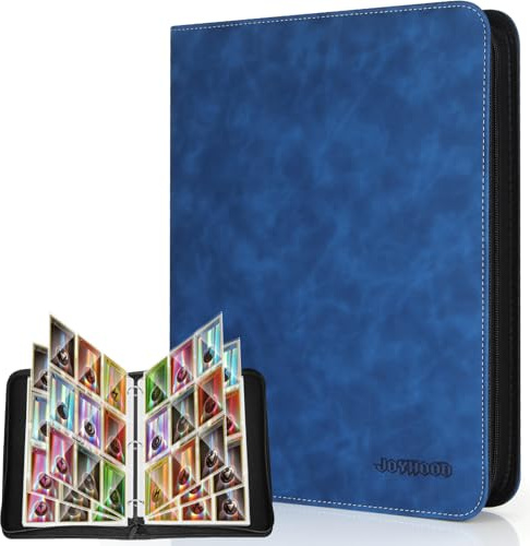 JoyHood Trading Card Binder, Card Collection Album Folder for PTCG/MTG/YGO/OCG Cards - Holding 900 Cards, NOT Suitable for Top Loaders (Sapphire Blue, 9 Pockets)