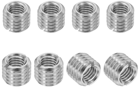 PATIKIL Insert Fileté Adaptateurs de Filetage de Réduction en Acier Inoxydable 316, 8 Pcs M12 x 1.75 Mâle vers M8 x 1.25 Femelle Écrou d'Insertion de Réparation, Fixateur 10mm