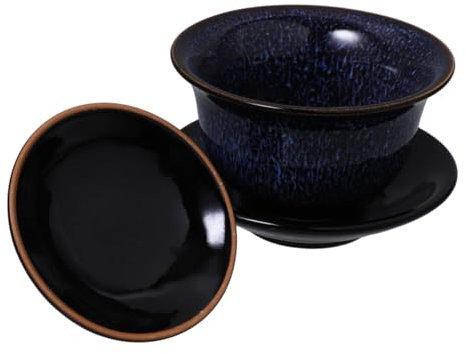 OUNONA Terrine Teeschale Keramik Vintage Porzellan Mit Deckel Und Untertasse Für Traditionelle Chinesische Gongfu Teezeremonie