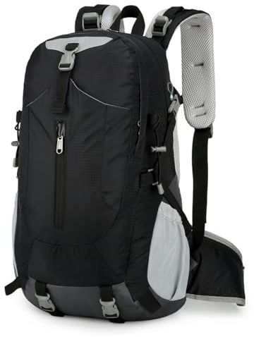 VHGHHVEJ Outdoor Rucksack 45l Wasserdichtes Licht Wandern Und Ski -Rucksack Für Männer Frauen-schwarz-36-55l