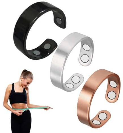 JUGUTA 3 Stück Kupfer Magnetringe Für Frauen Männer,Magnetring Aus Für Männer Frauen,Starke Magnete Lindern Wirksam Arthritis Und Migräne, Magnetschmuck Hat Eine Schlankmachende Wirkung