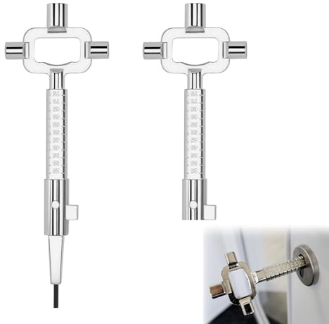GFUEIGJ 2 Pièces Clé de Construction Universel, Clé Architecte en Alliage de Zinc Clés Architecte avec Mesure Cylindrique e Décapsuleur Clés Passe Partout pour Mesure Ouvrir Porte Fenêtre