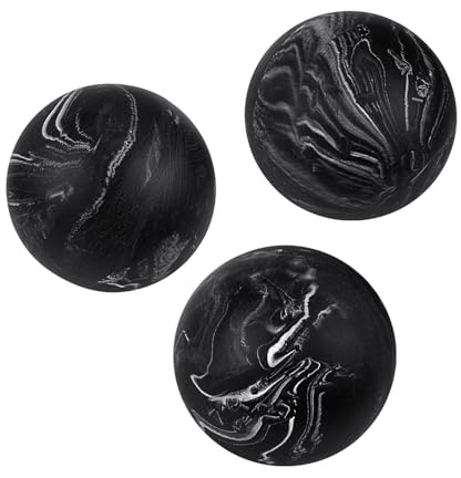 Creative Scents Black Marble Look SMALL 2.75” Decorative Balls for Bowls – Set of 3 Decorative Orbs Spheres for Coffee Table Centerpiece, Dining Table, Living Room - Modern Bowl Fillers for Home Décor